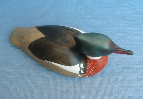 Miniature Redbreasted Merganser Drake Decoy